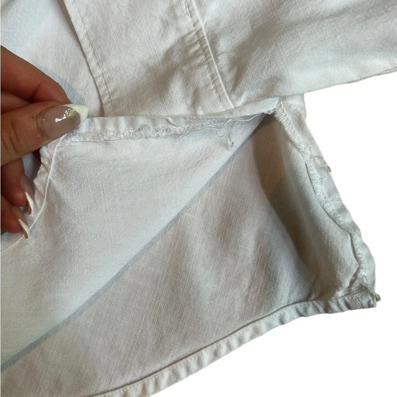 Cloth & Stone Anthropologie Loose Fit White Long Sleeve Lace Up Tunic Size Small - Picture 10 of 10